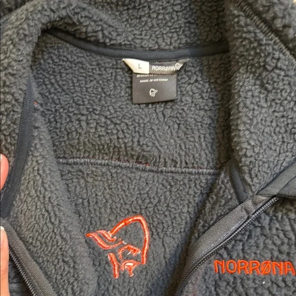 Men’s Norrona Gray and Orange Fleece Jacket